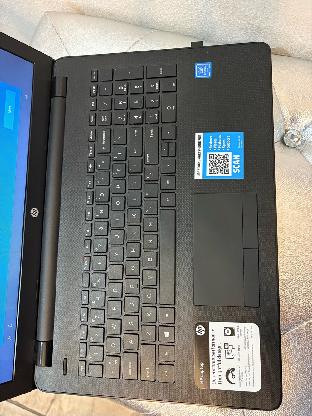 HP 15.6" Laptop in Black with Built-in Keyboard. Charger included. Ready to use. - Picture 3 of 5